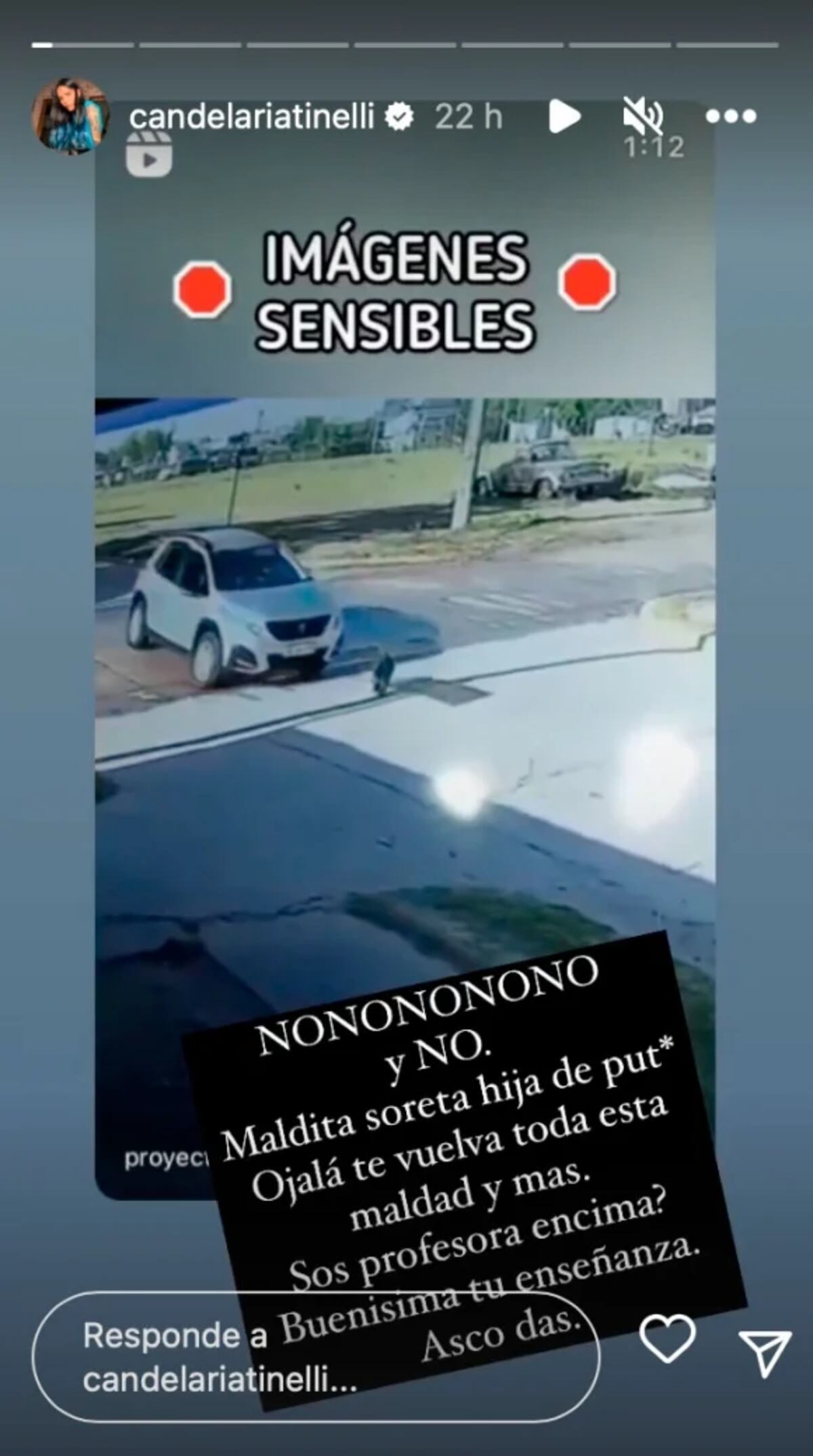 Las historias que Cande Tinelli compartió, indignada.