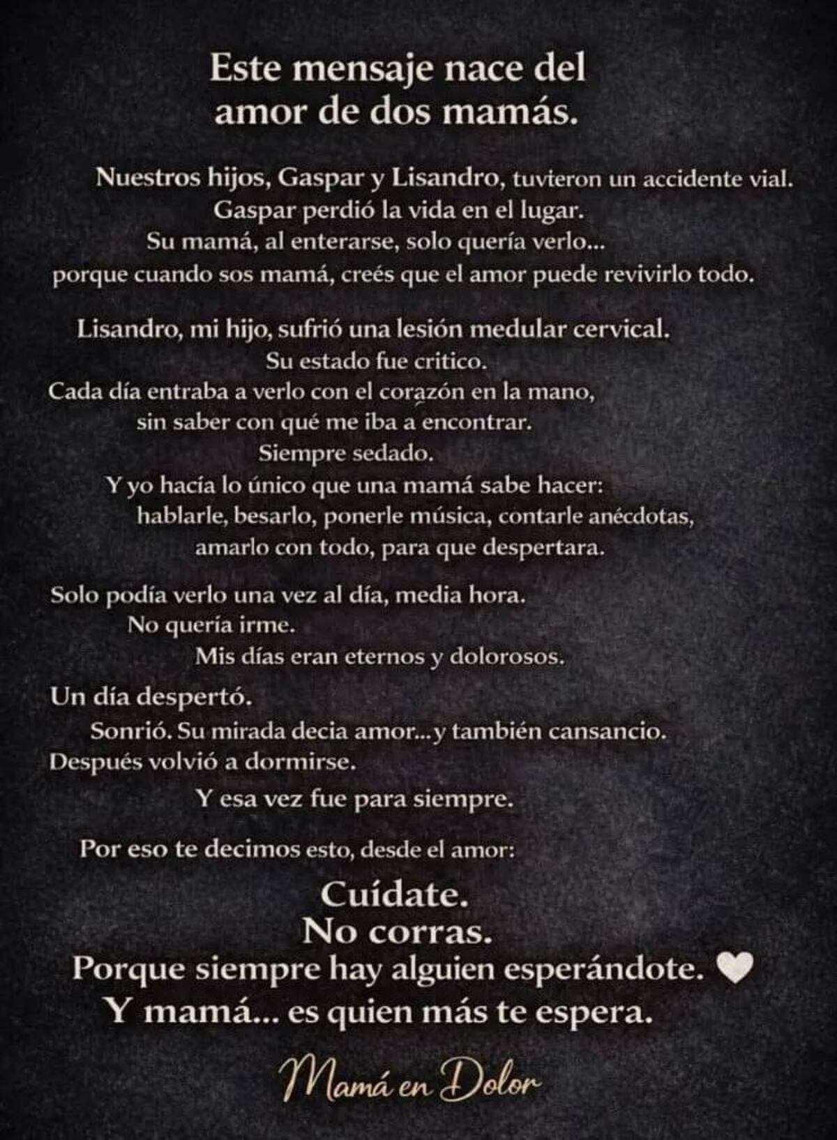 El mensaje de las madres que buscan salvar vidas.
