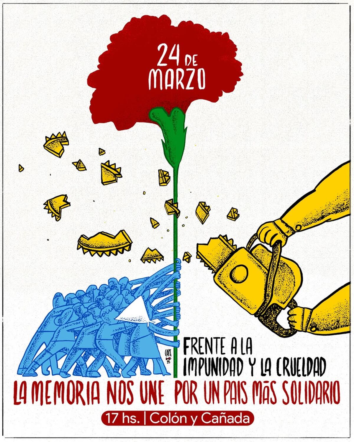 Ciudad de Córdoba. Convocatoria para la movilización del lunes por el Día de la Memoria (Redes sociales).