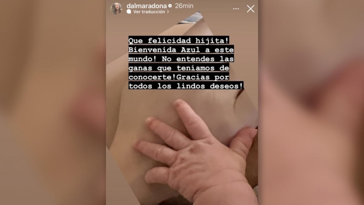 Azul, la segunda hija de Dalma Maradona (Captura de pantalla).