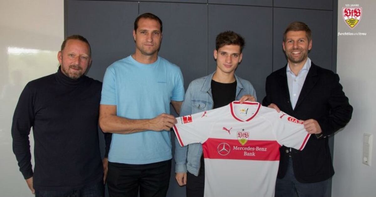 Mateo Klimowicz cuando fue presentado oficialmente en el Stuttgart de Alemania.