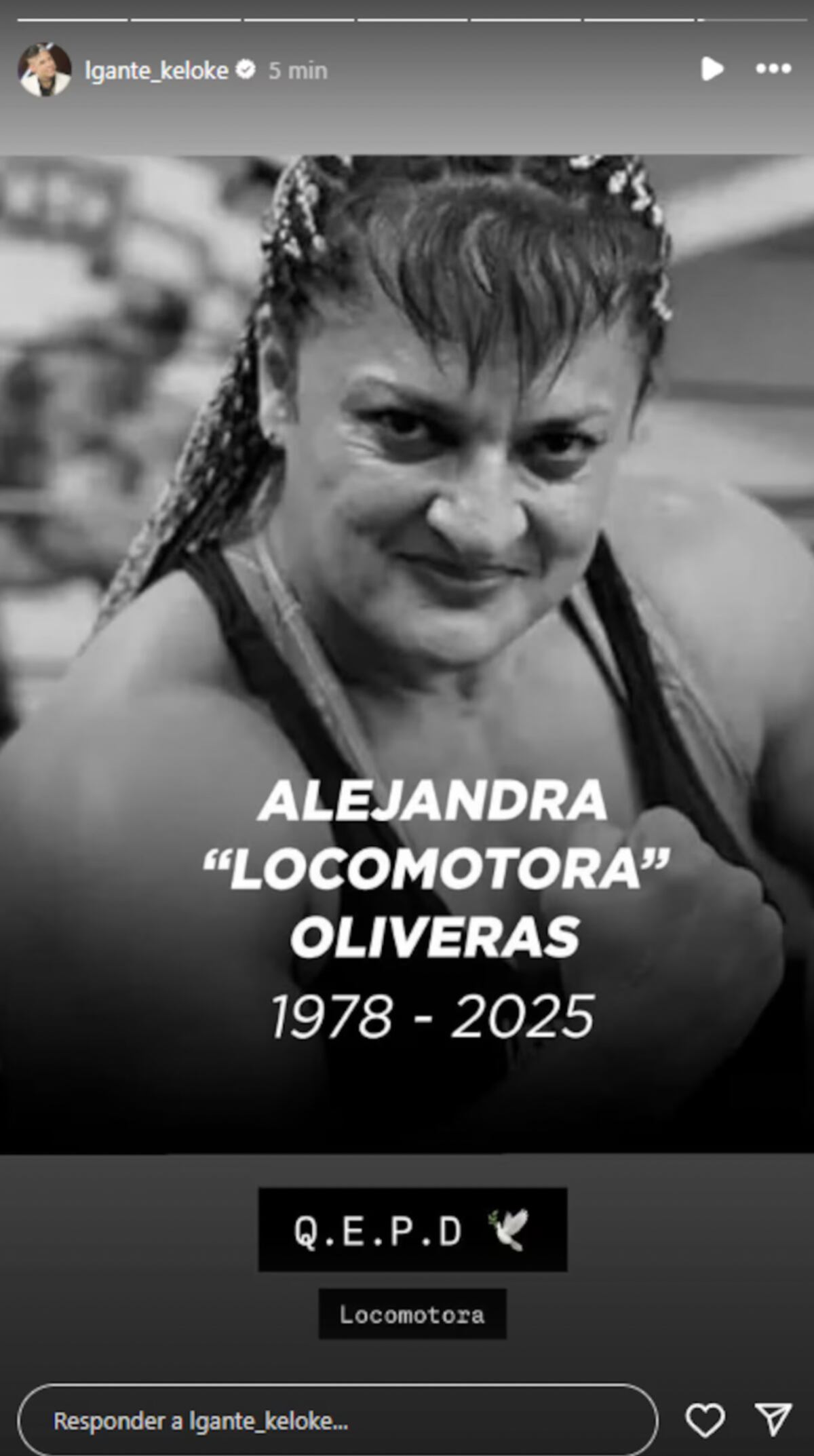 L-Gante se pronunció por la muerte de "La locomotora" Oliveras. (Foto: captura de pantalla)