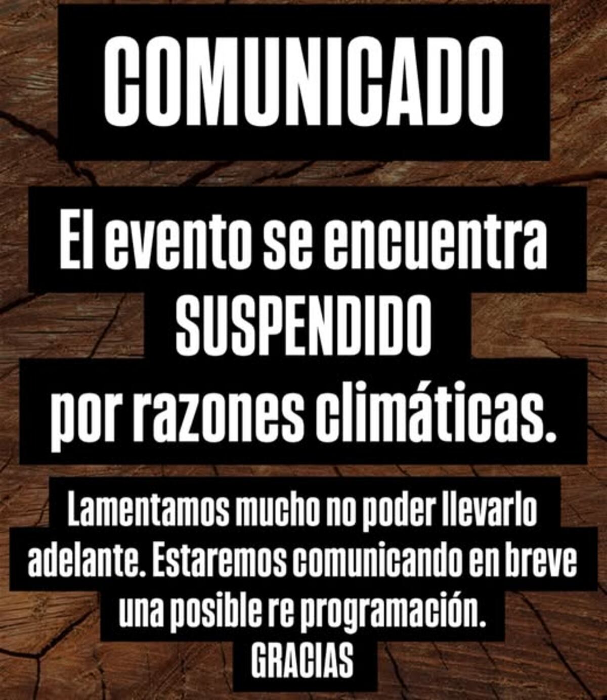 Se suspendió la celebración del cumpleaños de Jorge Rojas por razones climáticas