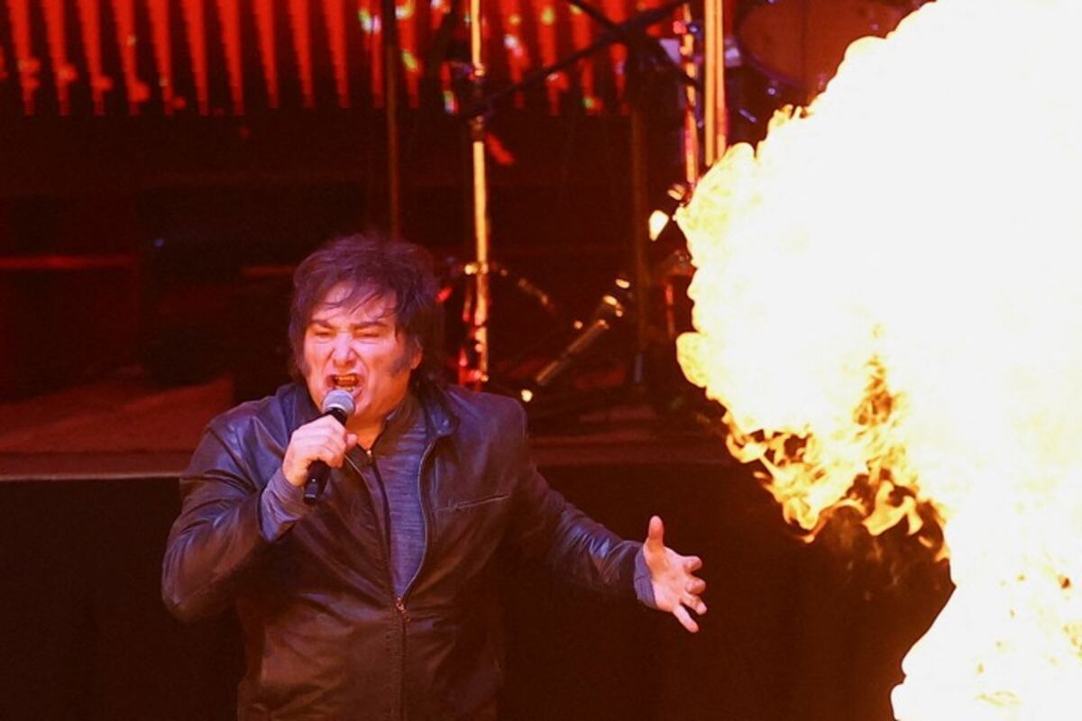 Milei presentó su libro en el Movistar Arena. (Gentileza / Clarín)