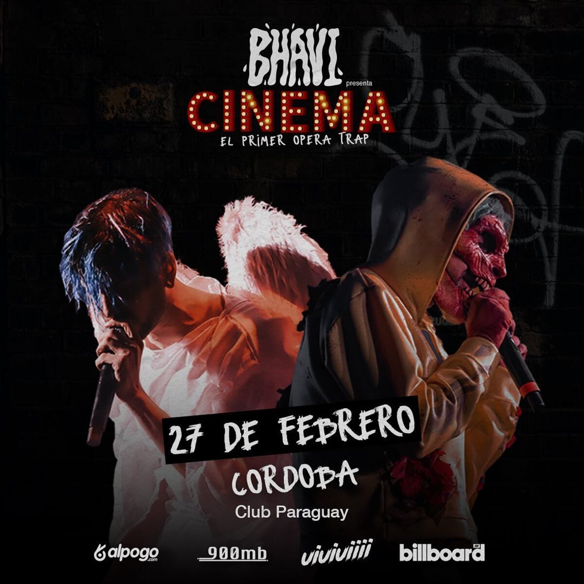 E flyer del show de Bhavi en Club Paraguay. (Instagram @bhaviboi)