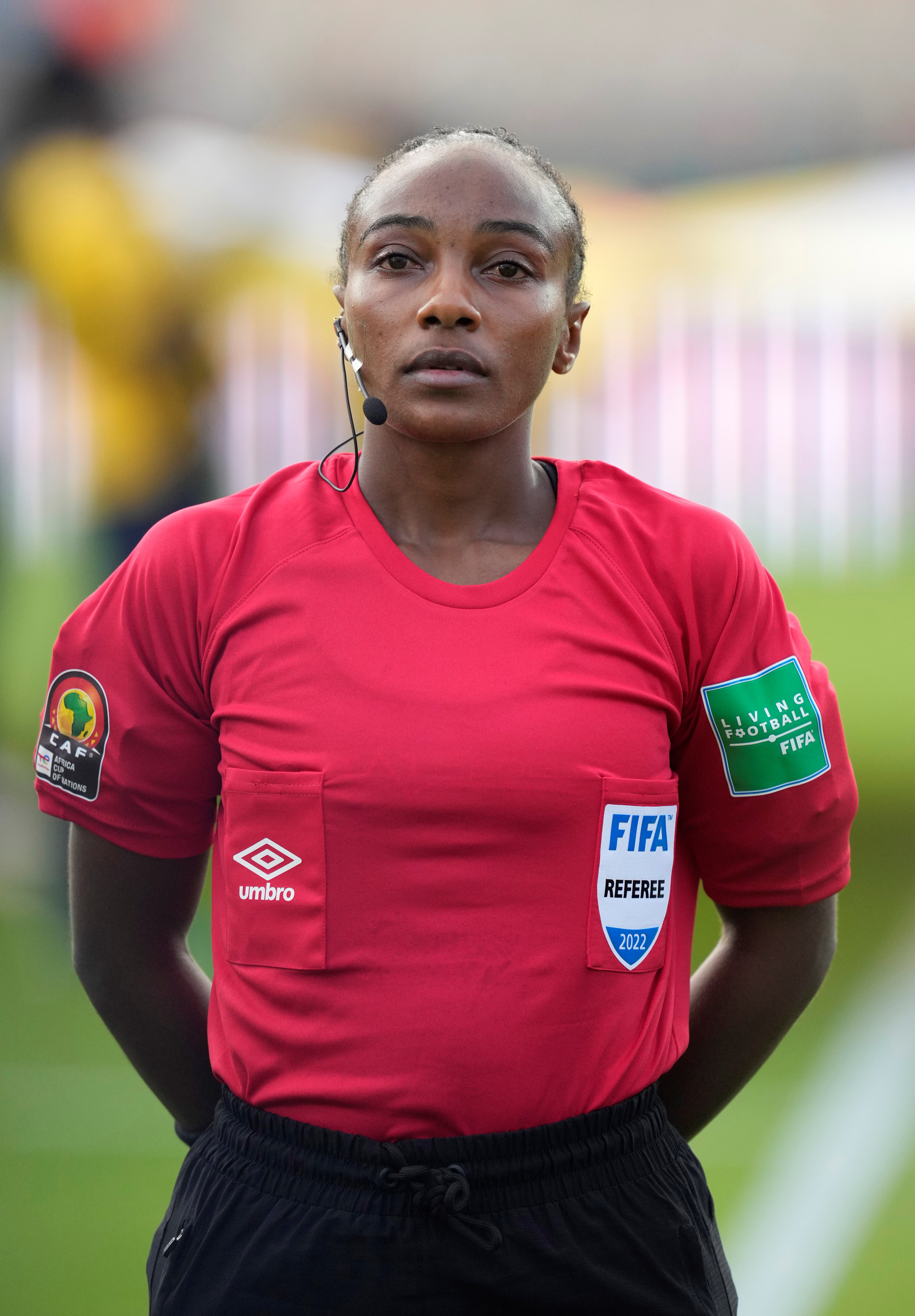 Salima Mukansanga. (AP / Themba Hadebe)