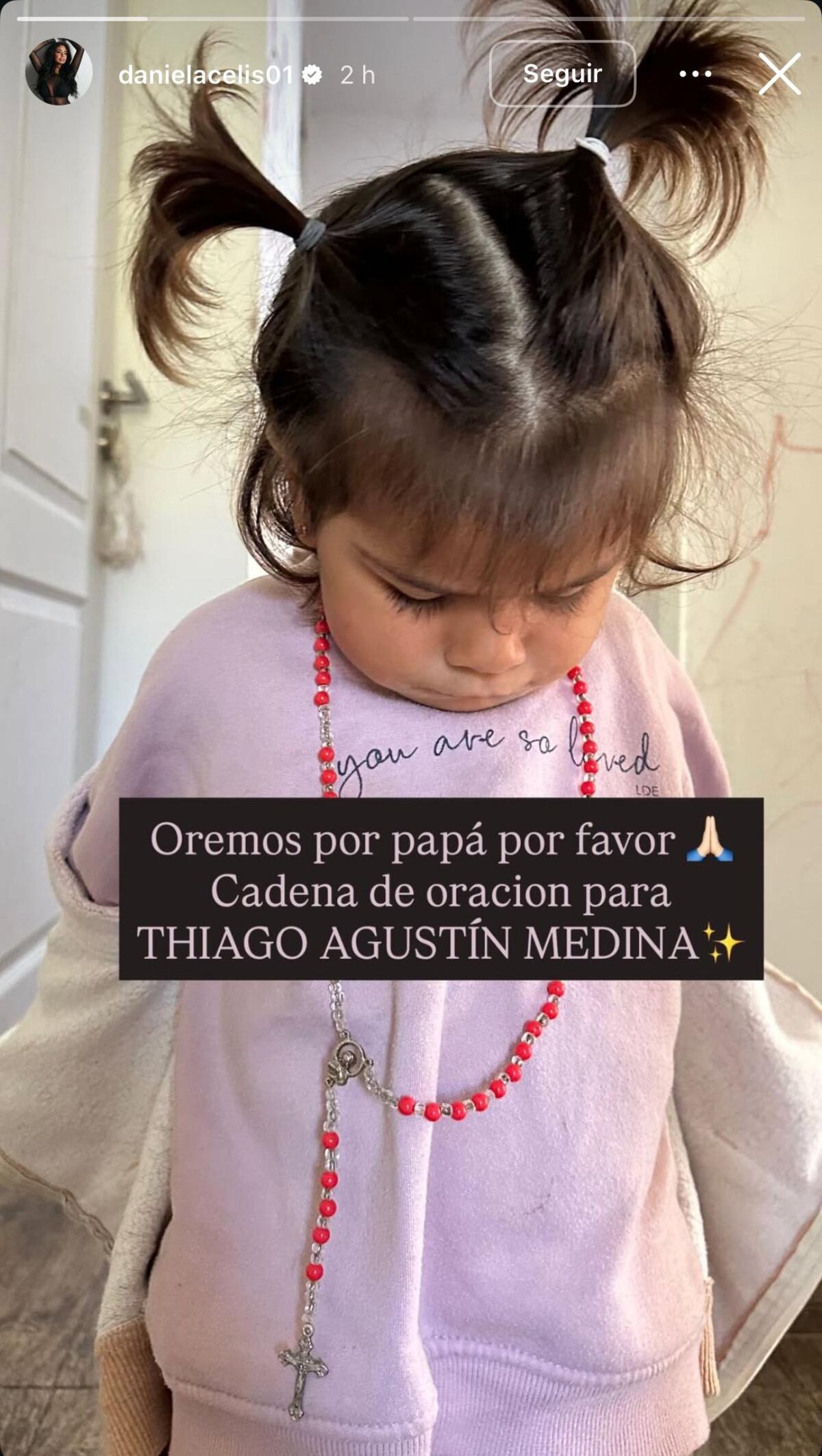 Los mensajes de Daniela Celis y su hijas para Thiago Medina (Captura de pantalla)