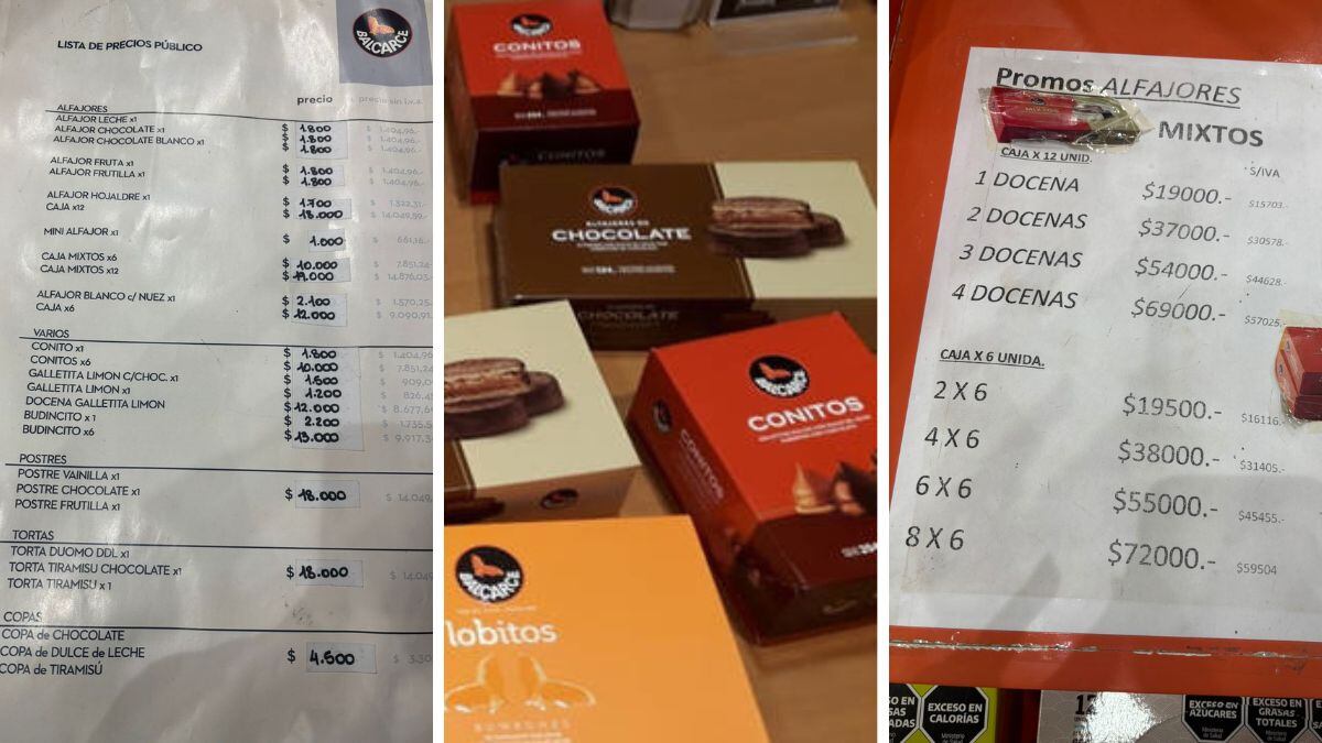 La lista de precios actualizada de los alfajores y postres Balcarce.