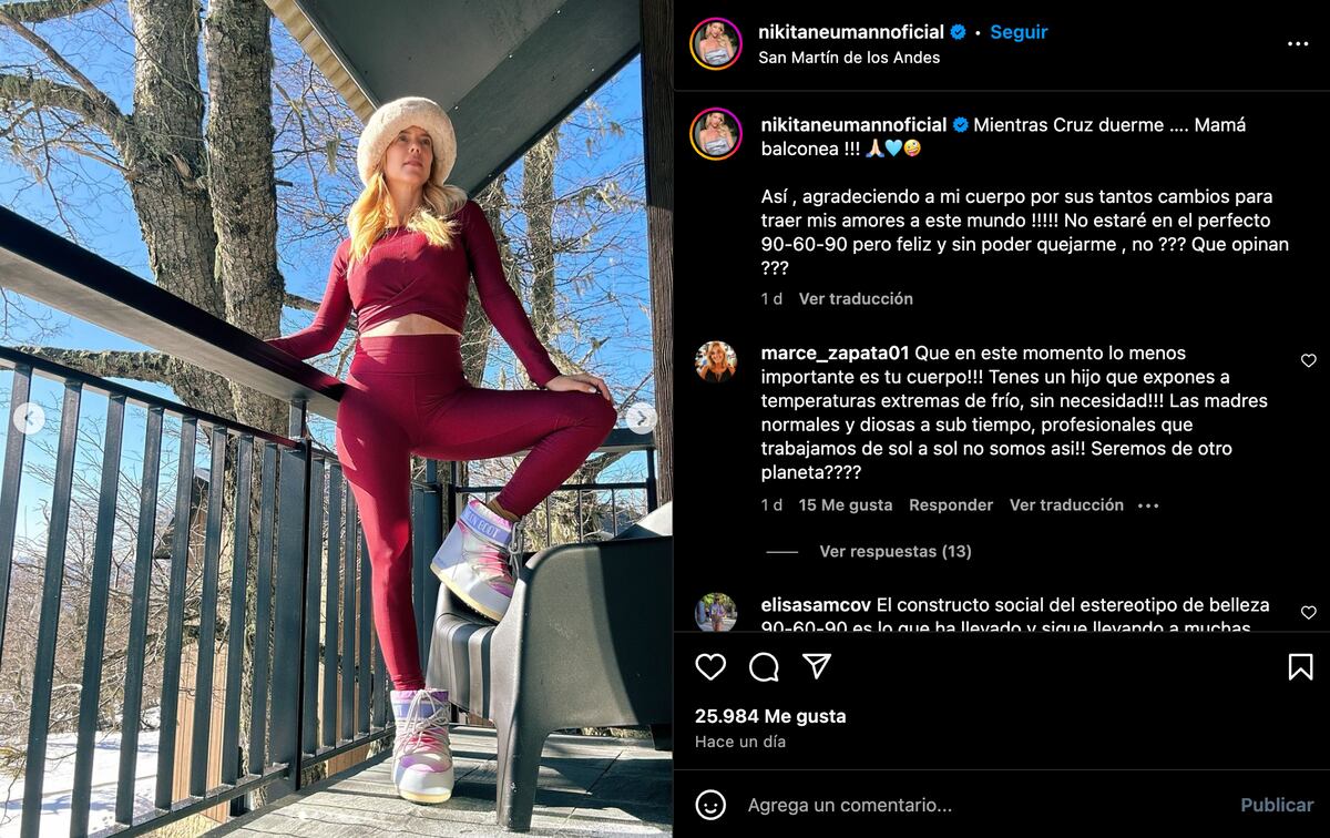 La publicación de Nicole Neumann en Instagram. (Foto: captura de pantalla)