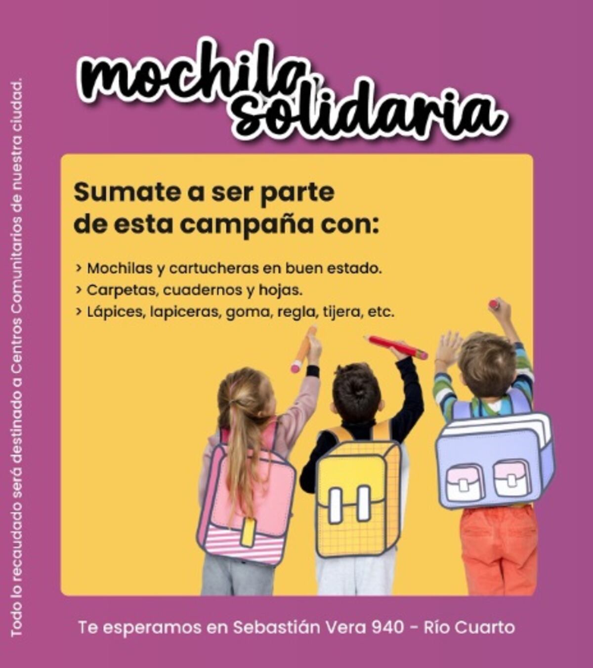 Río Cuarto. Campaña solidaria (Gentileza).