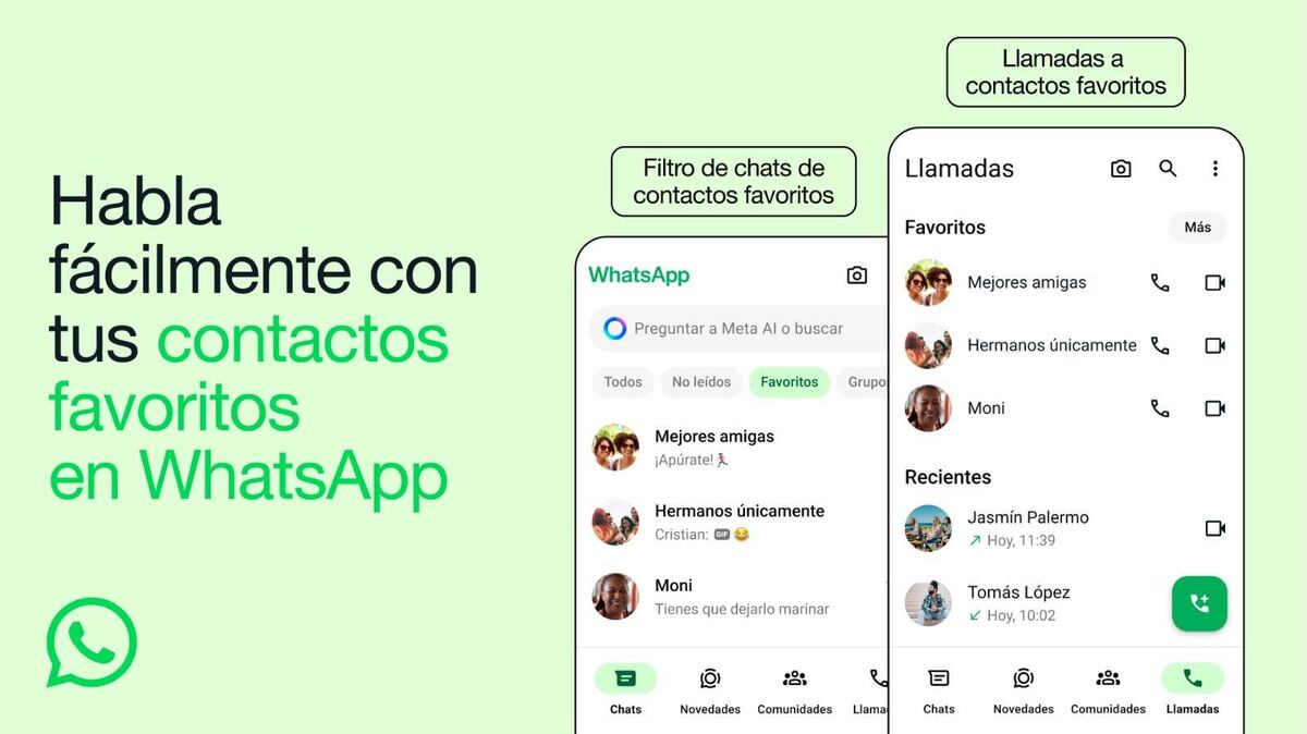 Ahora se puede elegir a los "favoritos" en WhatsApp.
