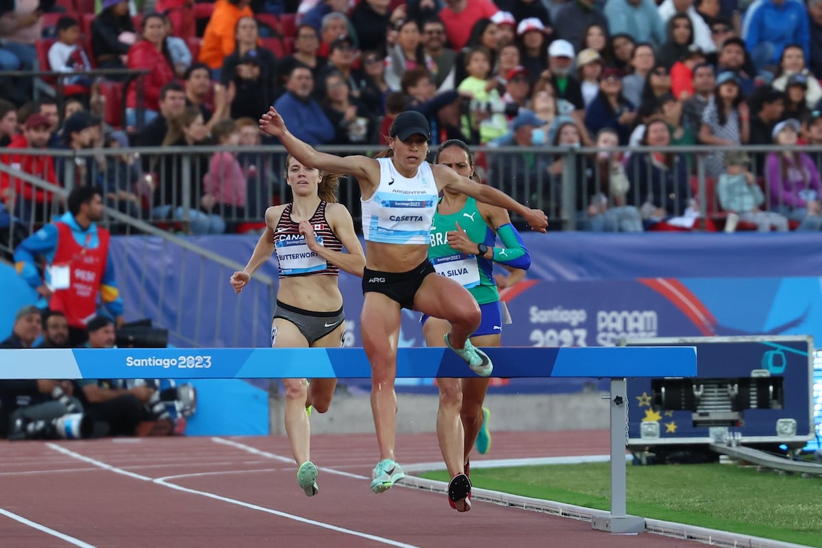 Belén Casetta le regaló a Argentina uno de los mejores momentos en Santiago 2023. (@DeportesAr)