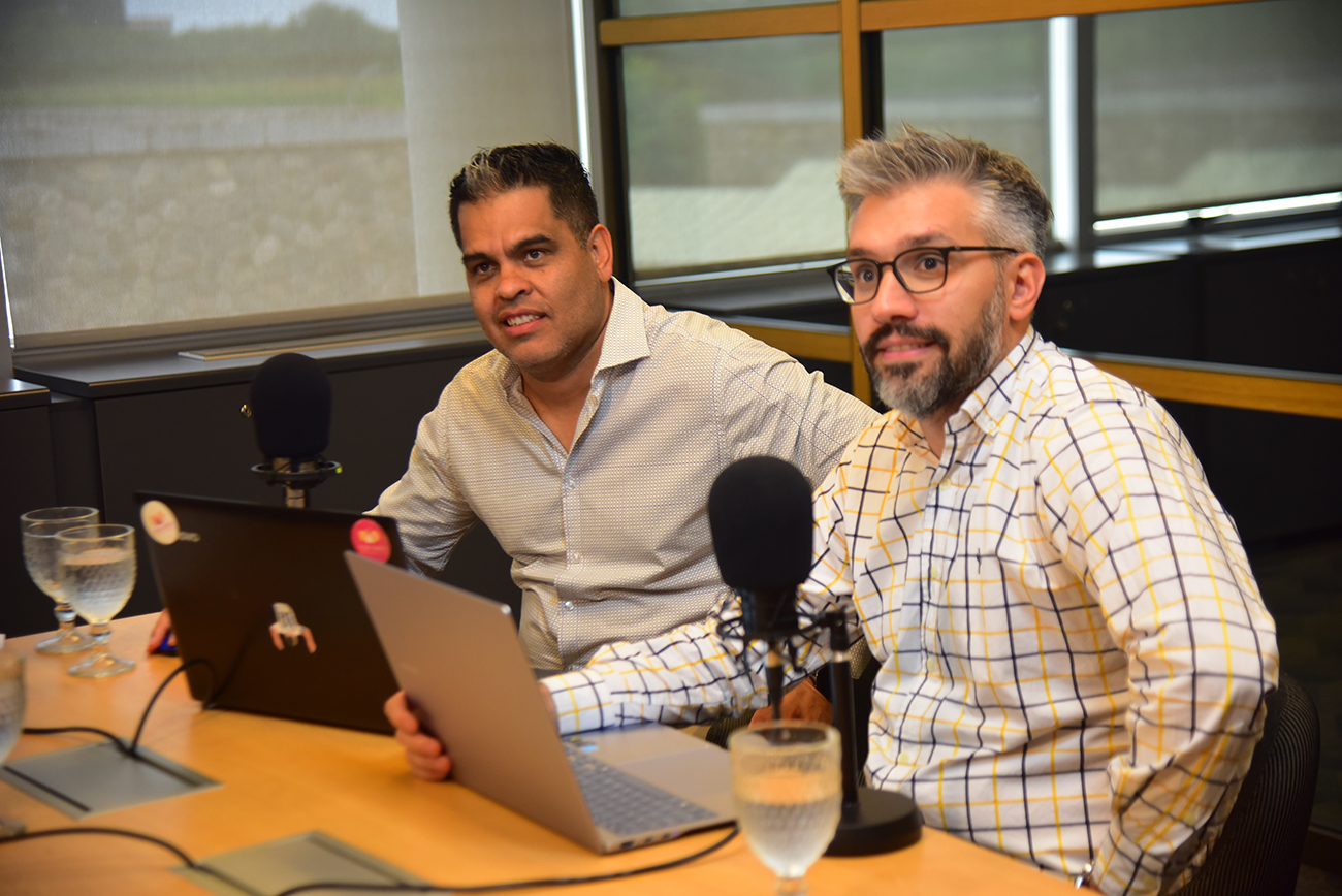 Mesa de Especialistas Inmobiliarios 
Christian Tejeda (Centro) y Mauro Filósofo (General Paz). (Pedro Castillo/La Voz)