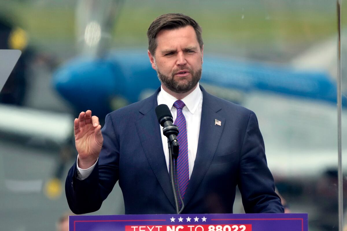 El candidato vicepresidencial republicano JD Vance en un evento de campaña en Asheboro, Carolina del Norte el 21 de agosto del 2024. (Foto AP /Chuck Burton)