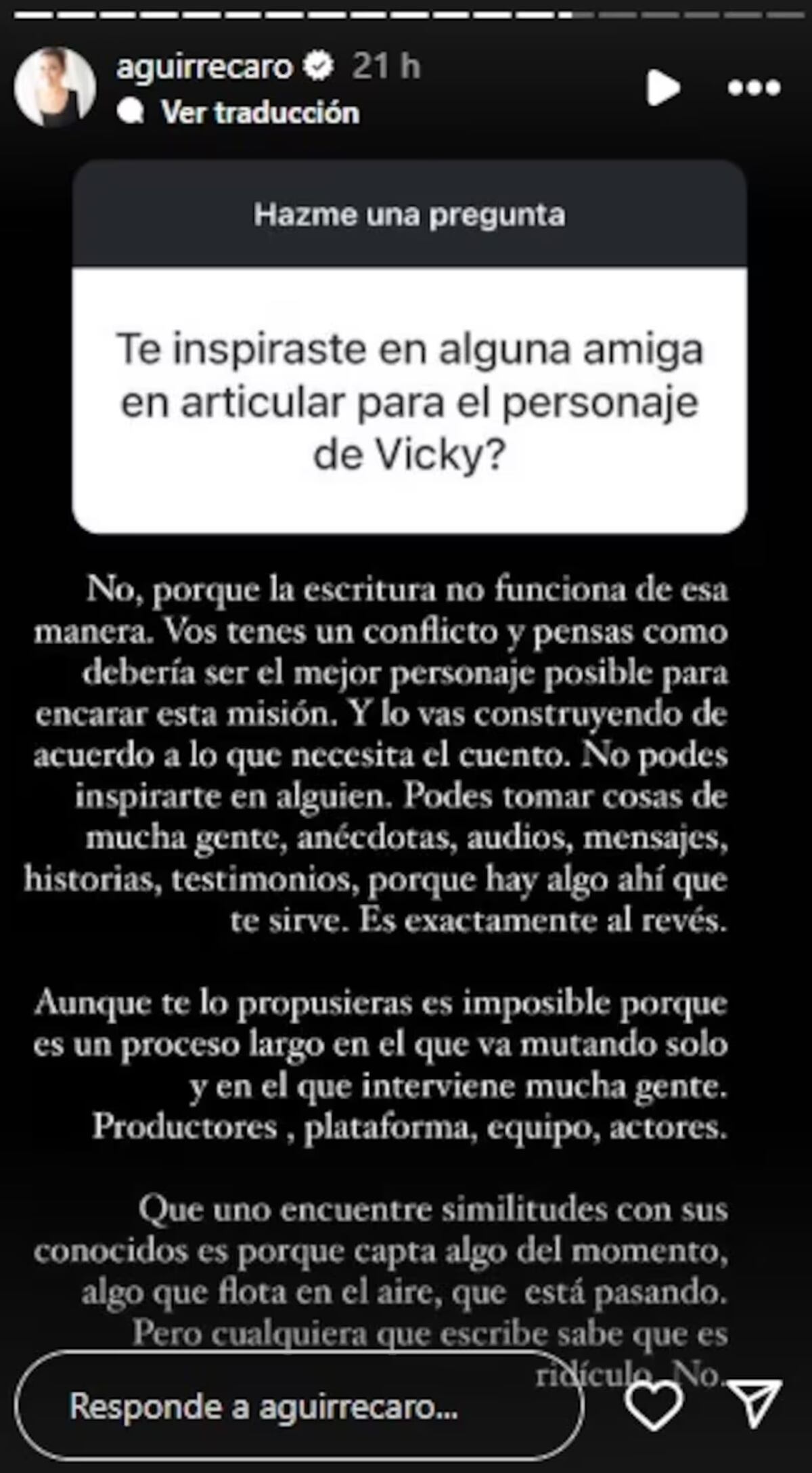Carolina Aguirre, sobre el personaje de Envidiosa (Captura de pantalla)