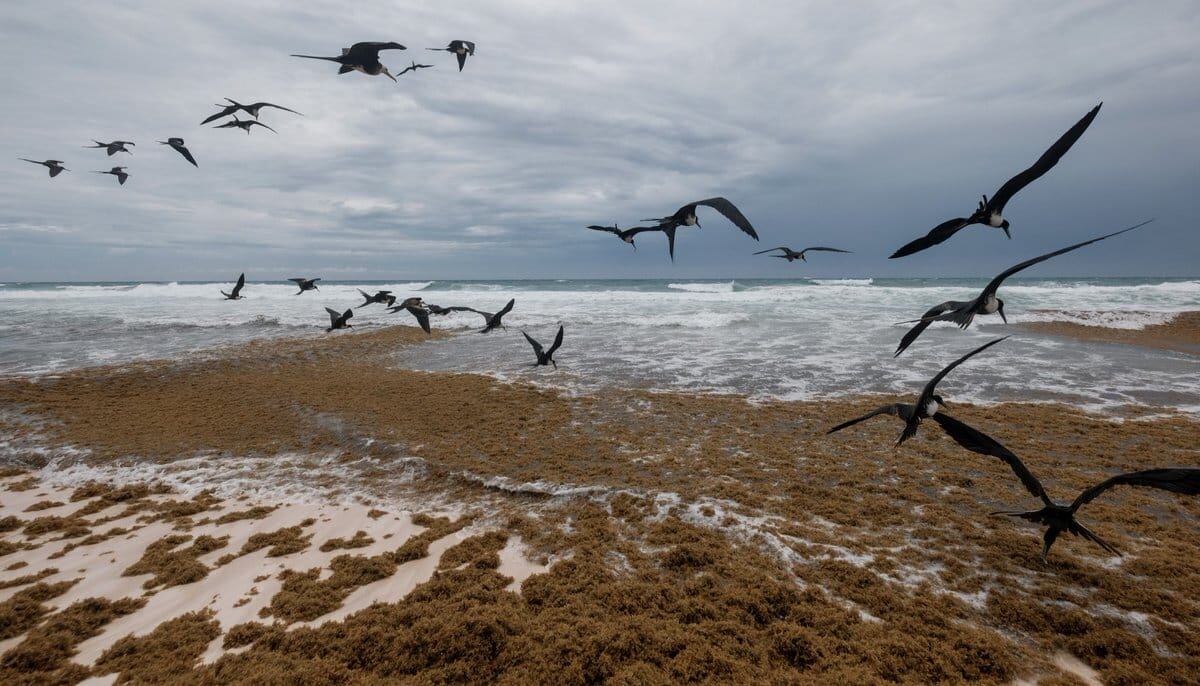 Impactantes imágenes del sargazo en todo el Caribe, un tema que preocupa al medio ambiente y el turismo.