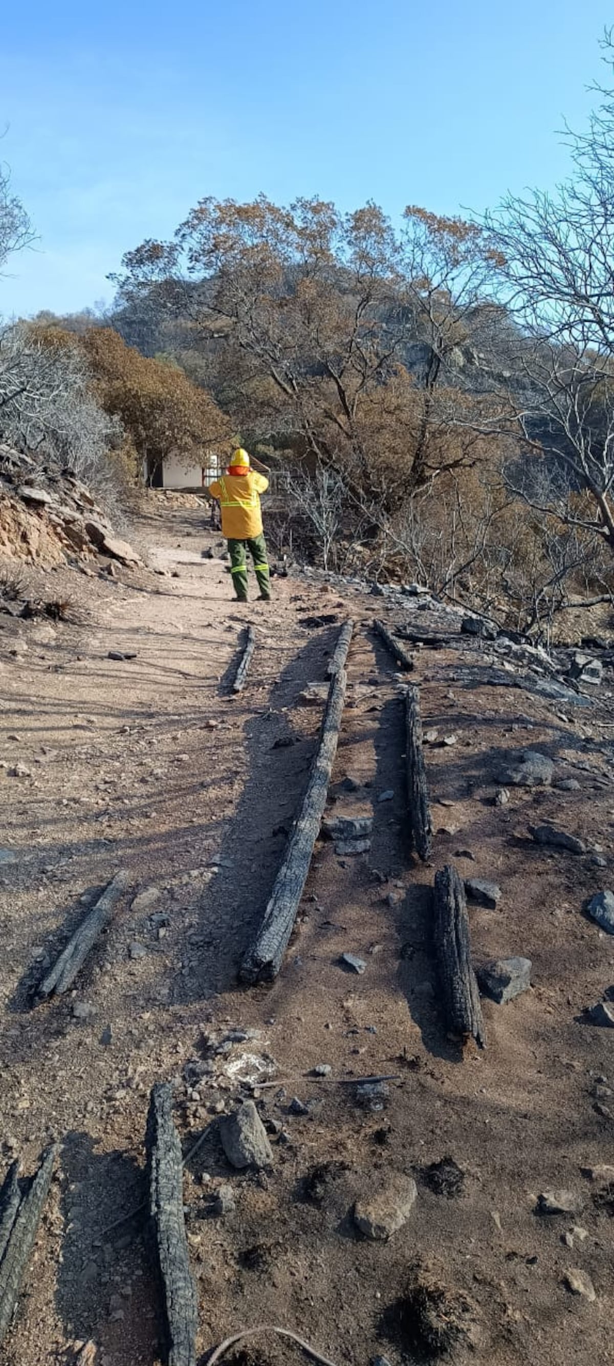 Incendios en la zona de Chancaní, esta semana. (Gentileza)