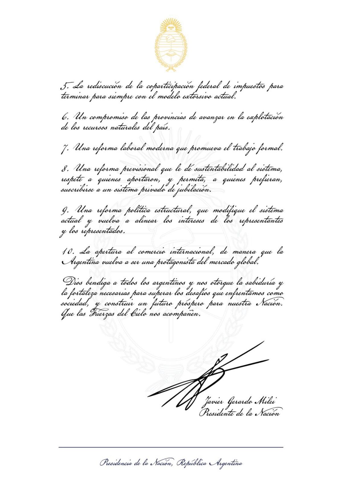 El texto original del Pacto de Mayo.