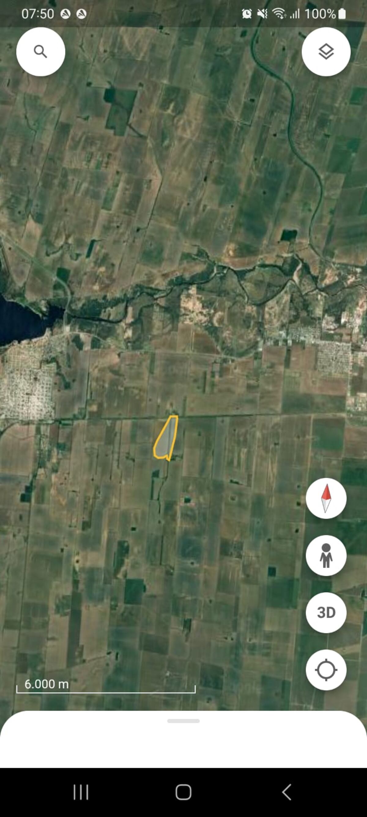 El sector afectado por el fuego este 1° de octubre, desde la autovía de ruta 6 hacia el sur. (Bomberos)