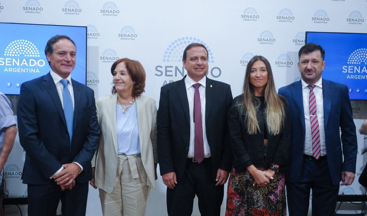 El nuevo bloque. Espínola, Vigo, Snopek, Catalfamo y Kueider, los integrantes de Unidad Federal.