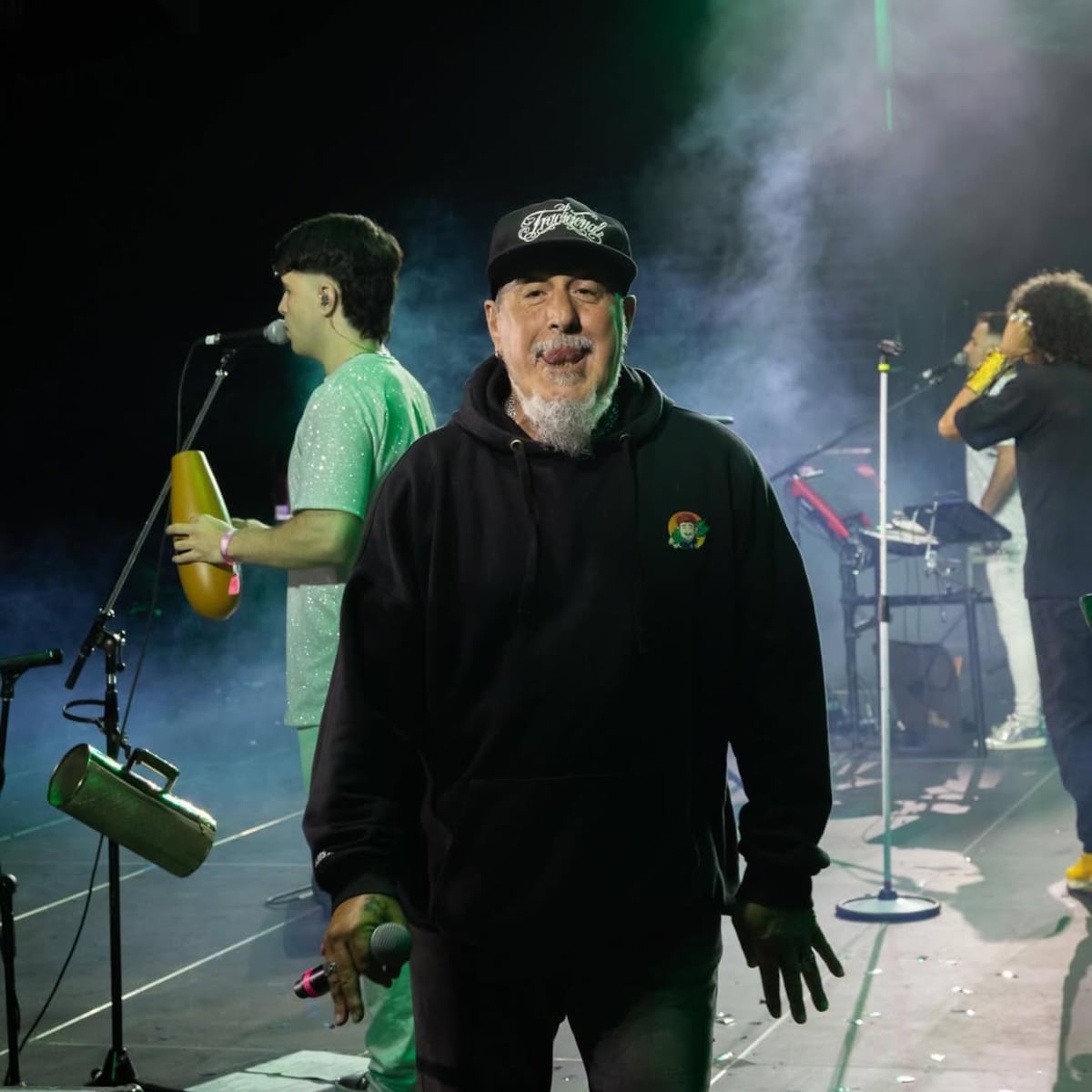 El Mono de Kapanga en el Baile más grande del Universo en el Estadio Único Diego Armando Maradona (Instagram de La Mona Jiménez)