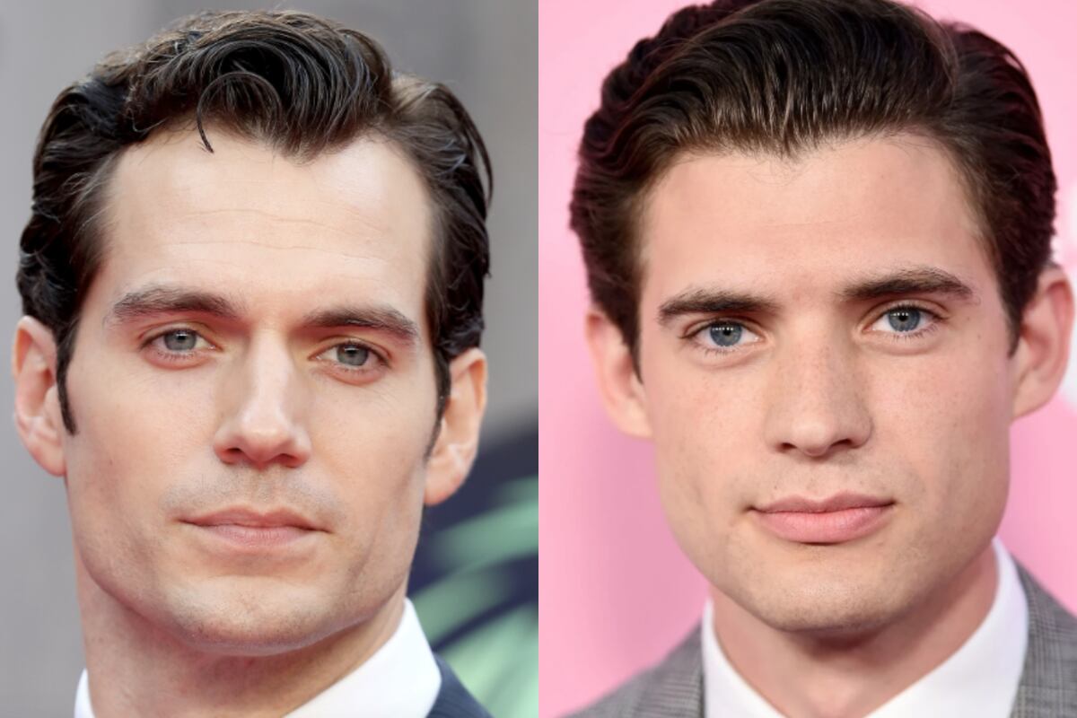 Henry Cavill (izq) y David Corenset (der). Destaca el parecido físico entre los actores que interpretaron al hombre de acero.