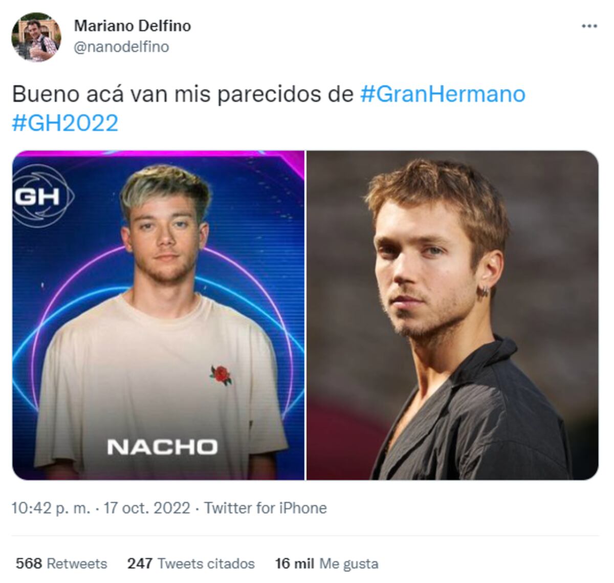 Gran Hermano: un usuario creó "el hilo de los parecidos" (Captura de pantalla)