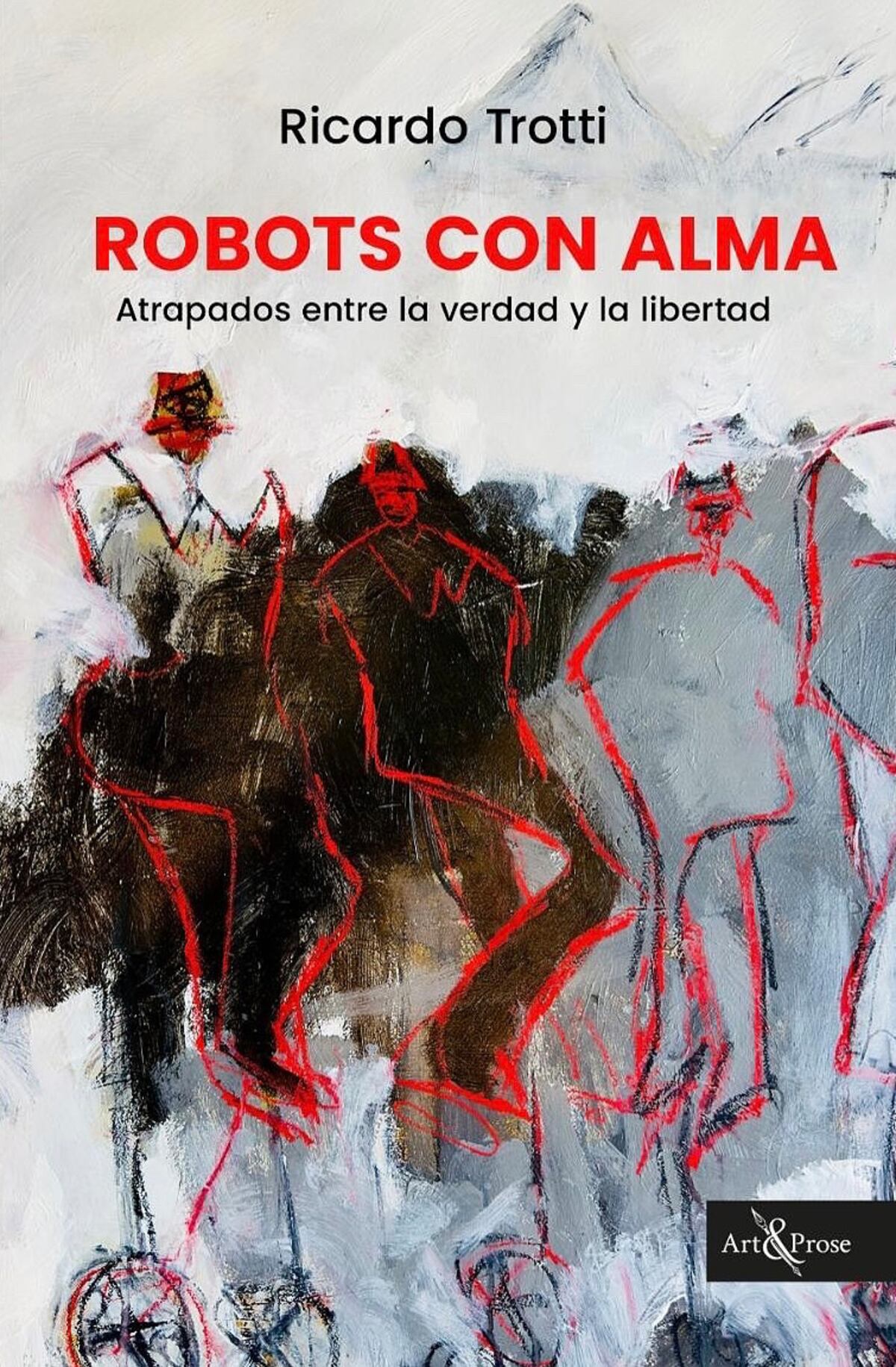 Libro Robots con alma, novela de Ricardo Trotti, con ilustración de portada del mismo autor.