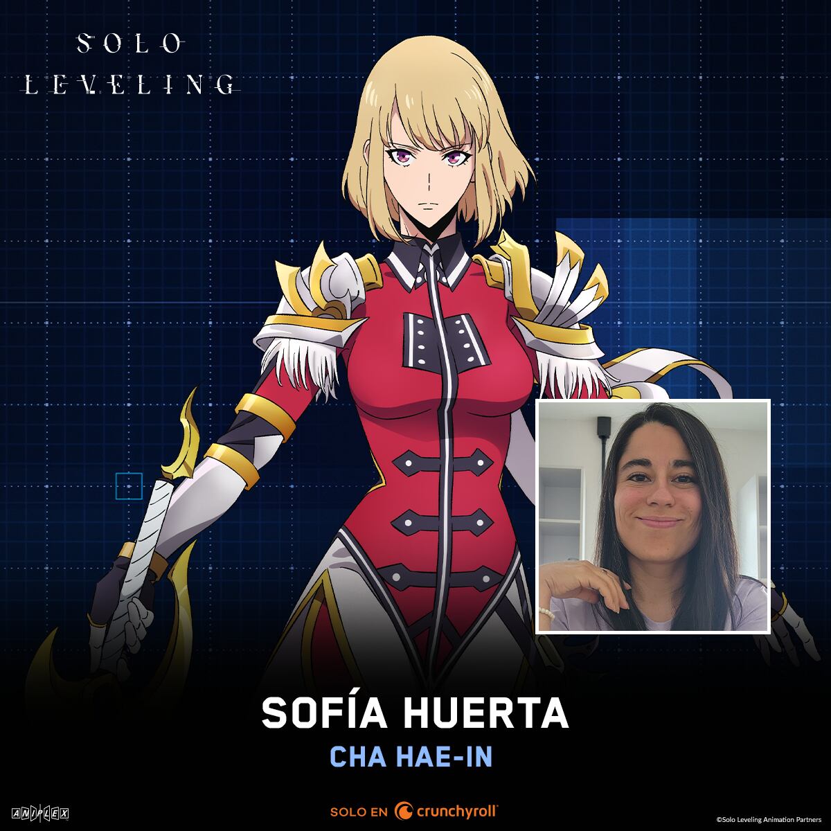 Sofía Huerta interpreta a Cha Hae-In en Solo Leveling (Imagen: Gentileza prensa Crunchyroll)