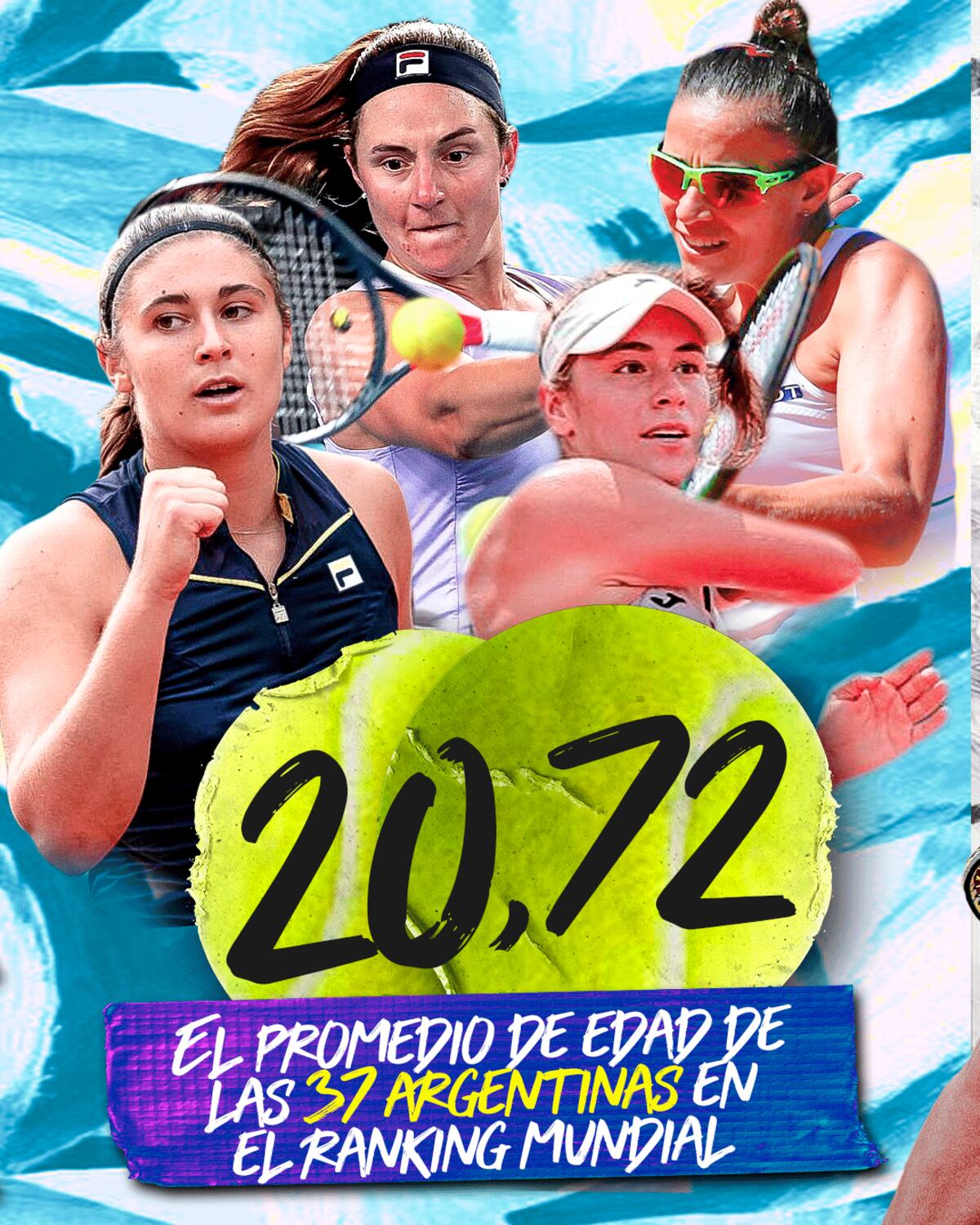 Datos del crecimiento del tenis femenino en Argentina. (Prensa AAT)