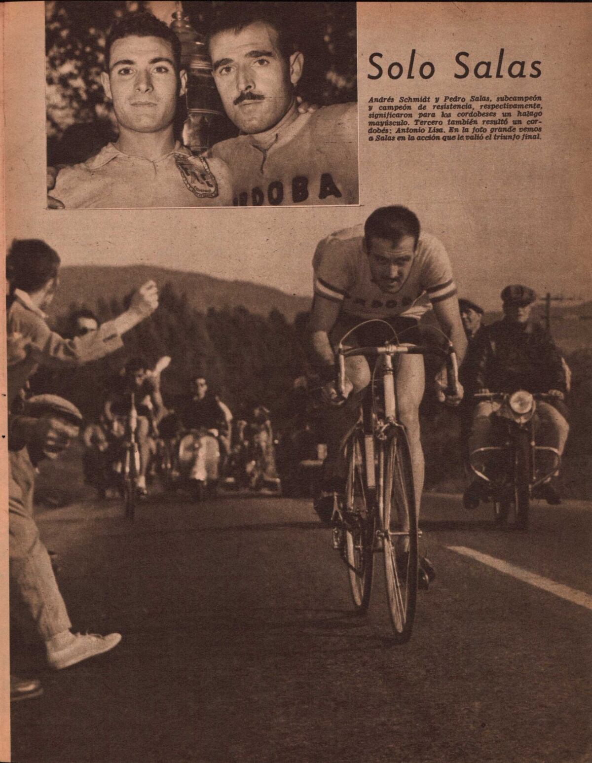 El ciclista cordobés Pedro Salas ganó el Campeonato Argentino de Resistencia en 1958. (Archivo de Gustavo Farías)