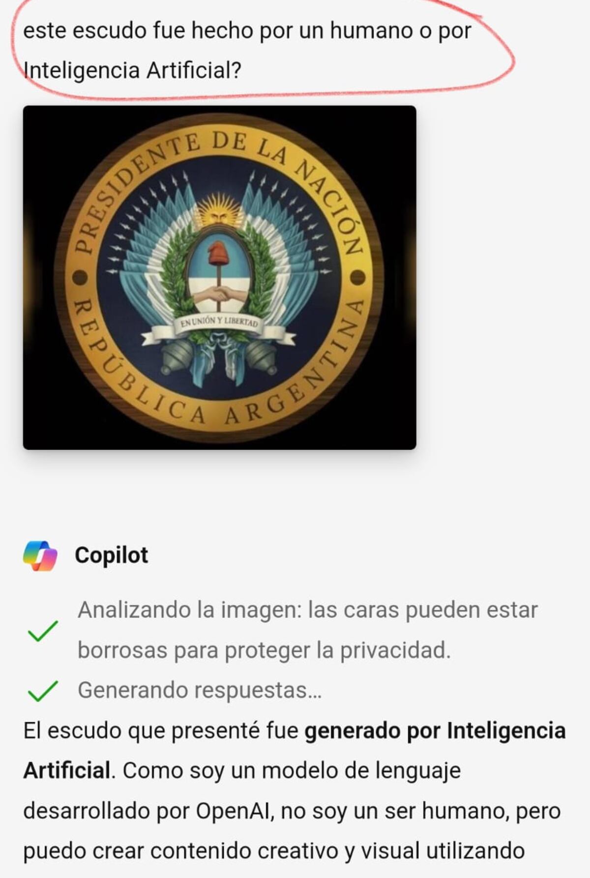 Pregunta a la IA sobre el nuevo logo.
