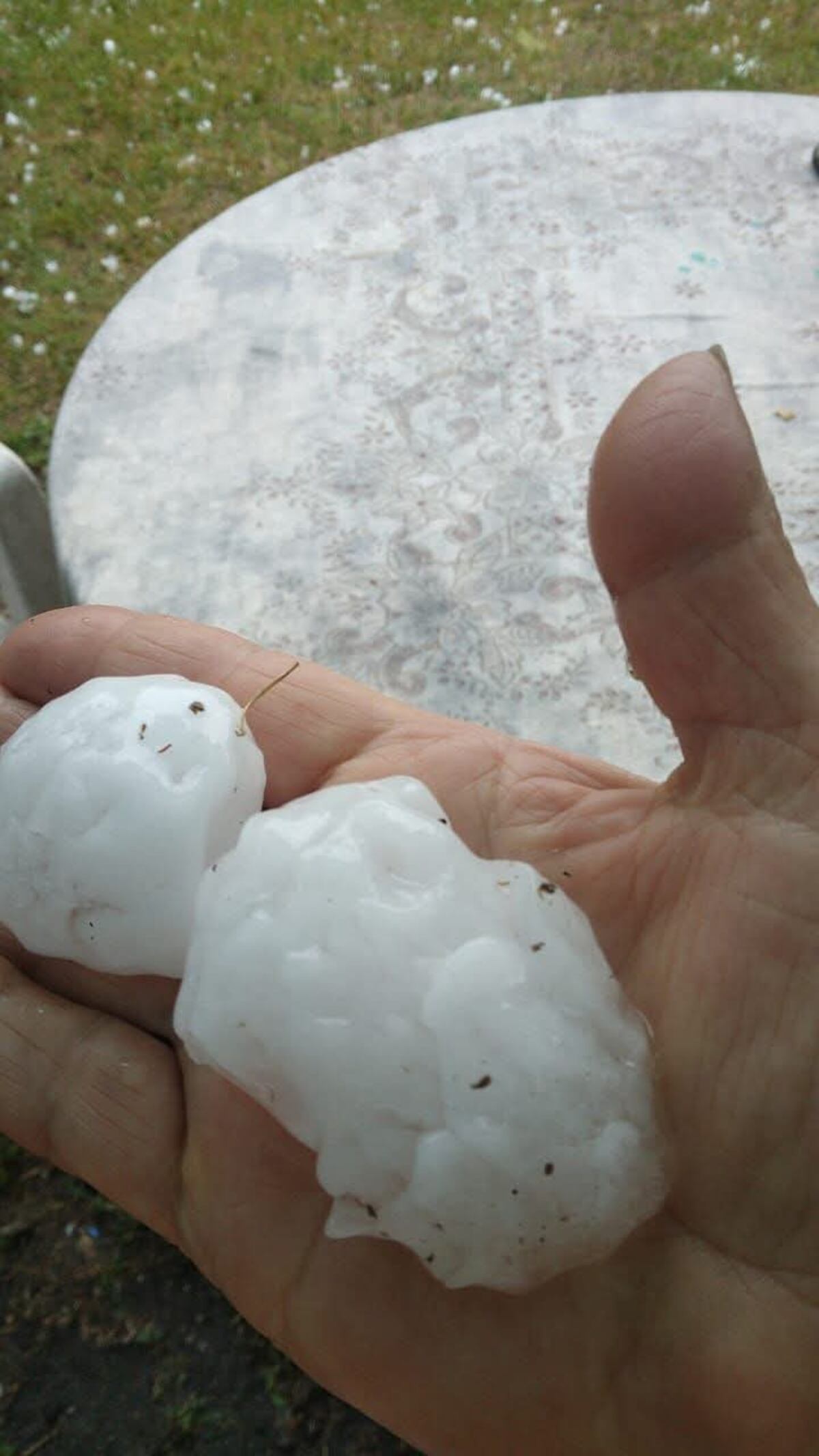 Granizo en Potrero de Garay y Amboy. (Gentileza)