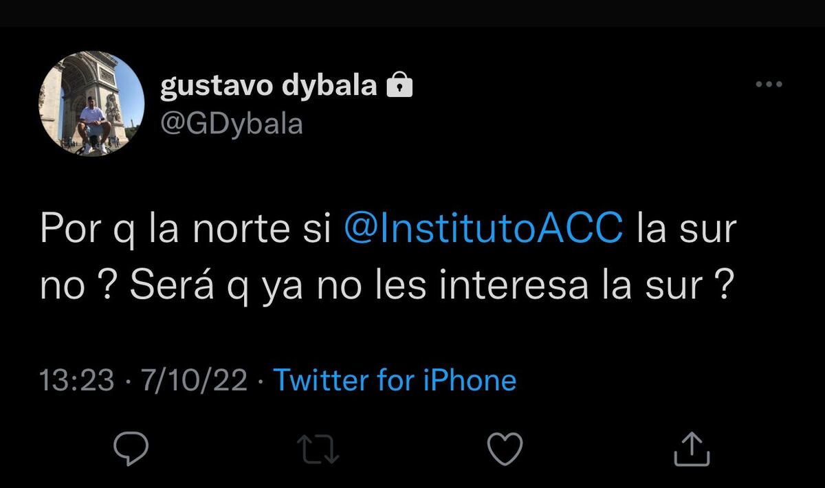 Horas antes de los incidentes el hermano de Dybala ya se había referido al tema (Foto: Captura Twitter).