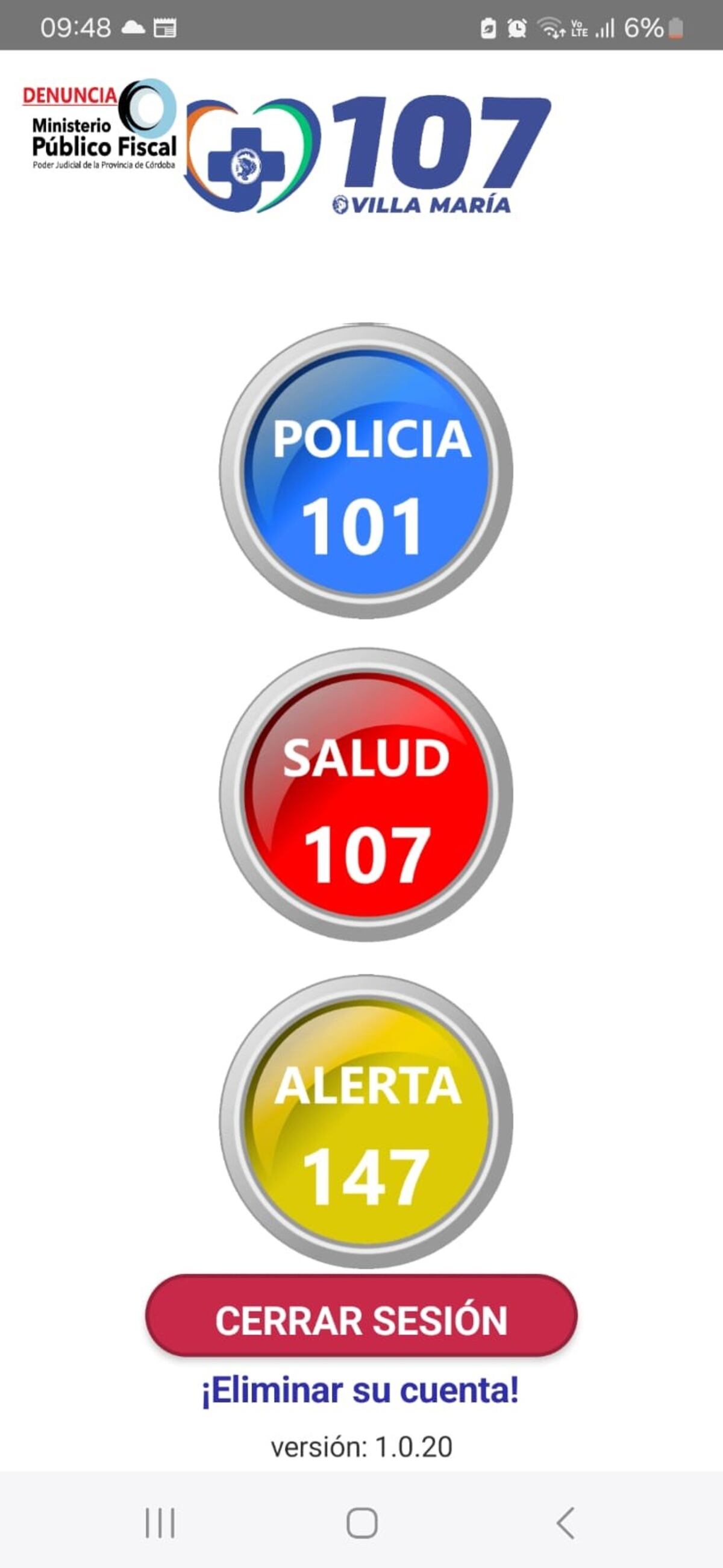 La nueva versión de la app 107VM integra todos los servicios de emergencia y denuncias online.