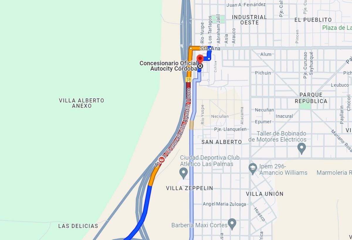 Choque en cadena en Circunvalación este jueves 9 de mayo. (Google Maps)