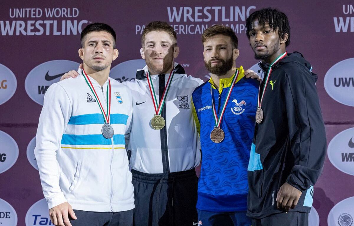 El cordobés Agustín Destribats fue el mejor argentino en el Panamericano de Lucha en Acapulco. (United World Wrestling)