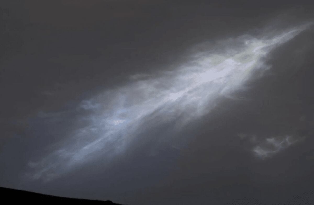 Las nubes filmadas en Marte. (Nasa)