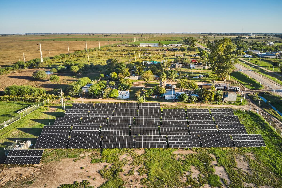 MAGNITUD. El parque solar de la cooperativa de Morteros. (Gentileza)