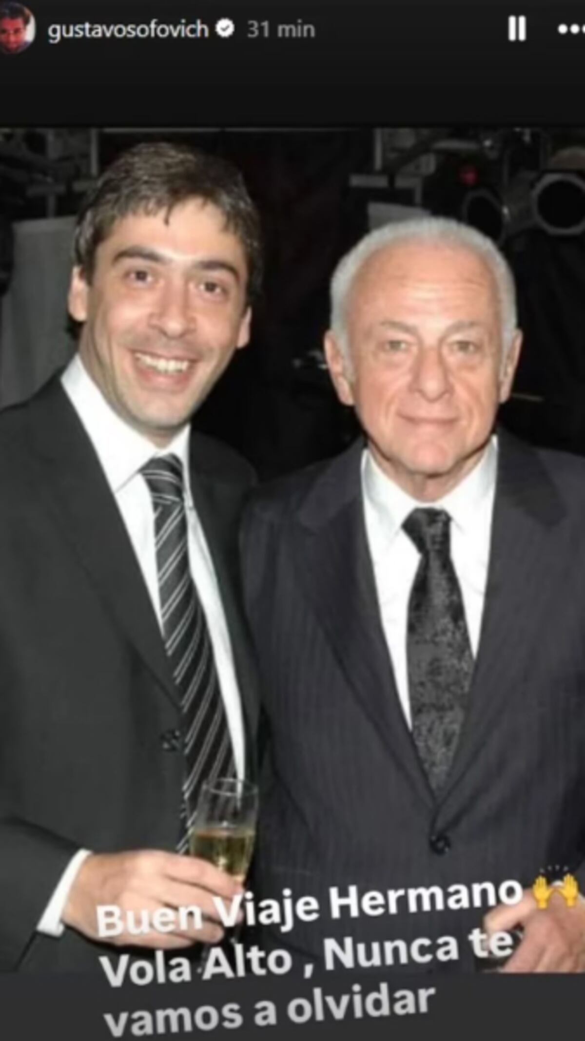 La despedida de los famosos a René Bertrand. (Captura)