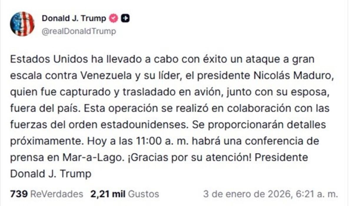 El mensaje de Donald Trump.