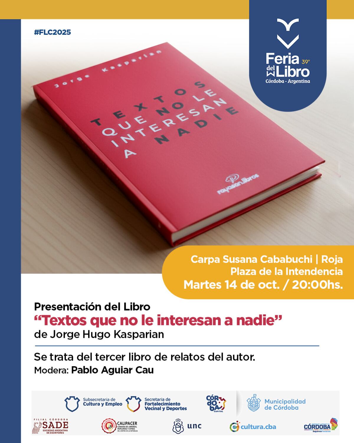 El nuevo libro de Jorge Kasparian. (Captura)