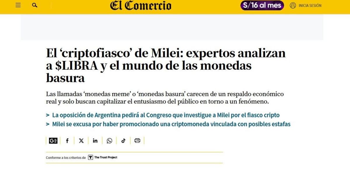 El Comercio, de Perú, consultó con expertos y publicó una nota sobre la situación.