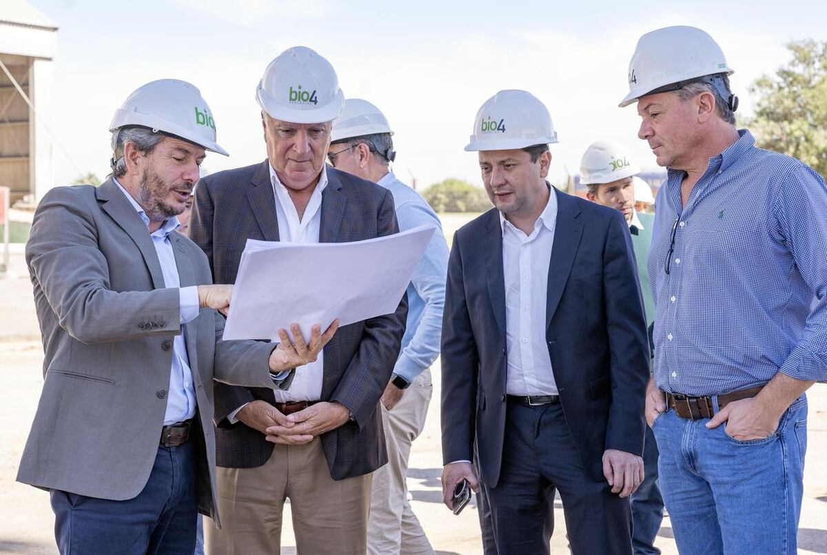 Manuel Ron, titular de Bio4, presentó a Daniel Tillard los planes de la empresa hasta 2030. (Gentileza Banco Nación)