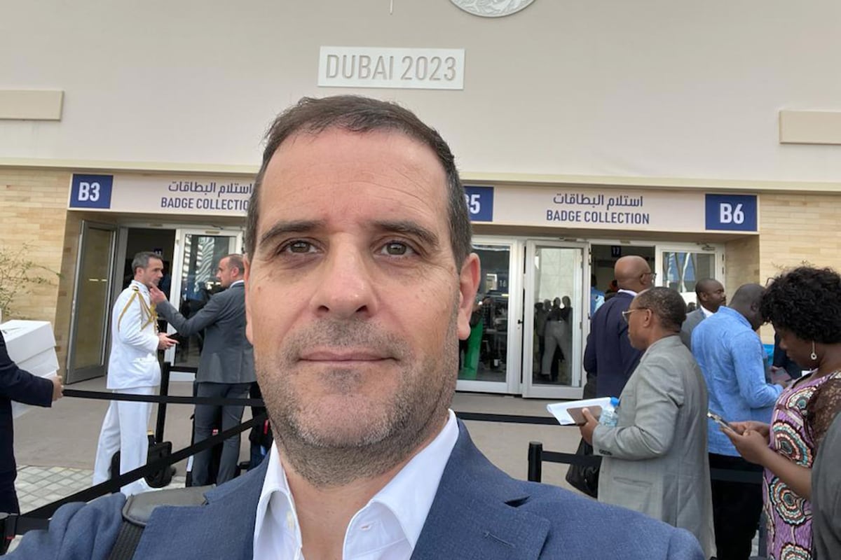 Carlos Villar, de Hins, en la COP 28 de Dubai. (Gentileza)