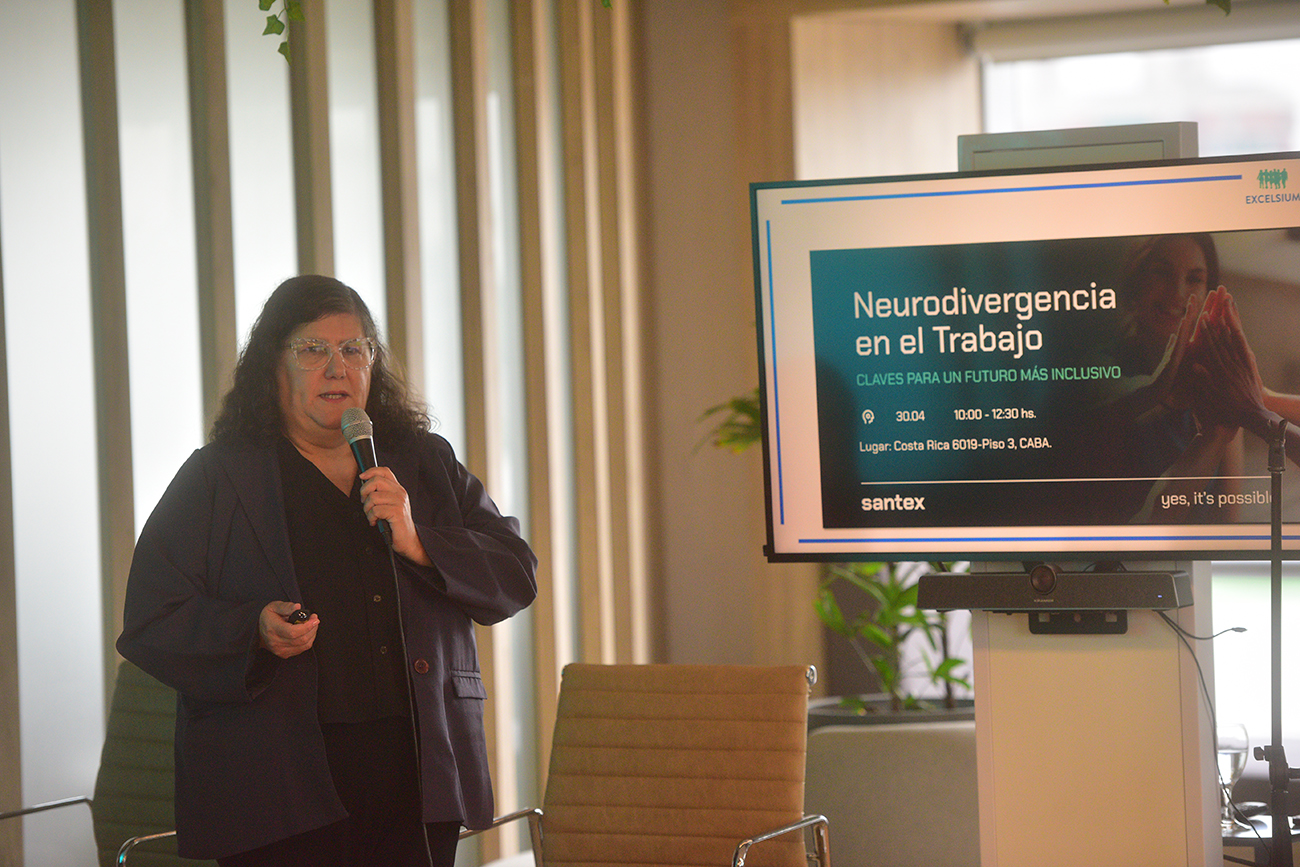 María del Carmen Gironzi. Reunión de empresas en torno a inclusión a personas neurodivergentes en Santex. (Pedro Castillo / La Voz)
