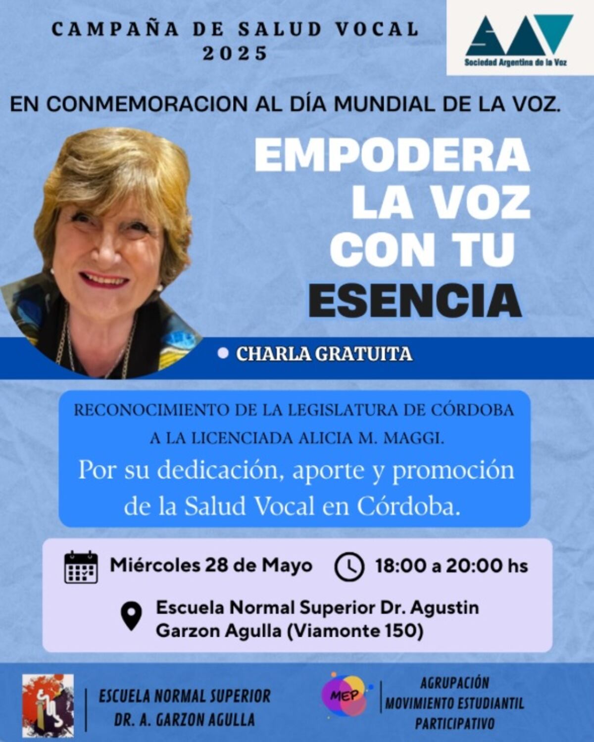 Charla gratuita. En el colegio Garzón Agulla (Gentileza).