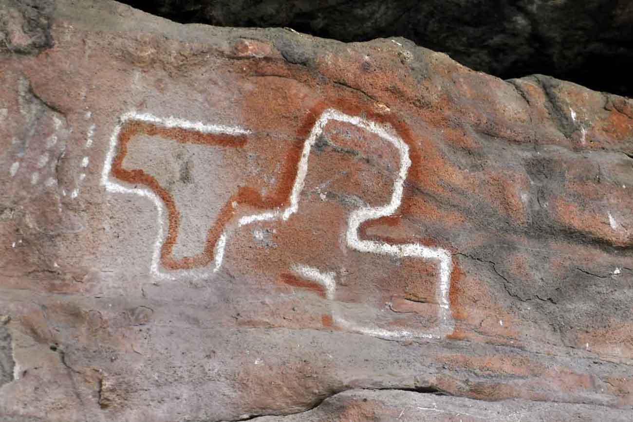 Pictografías en el Cerro Colorado.