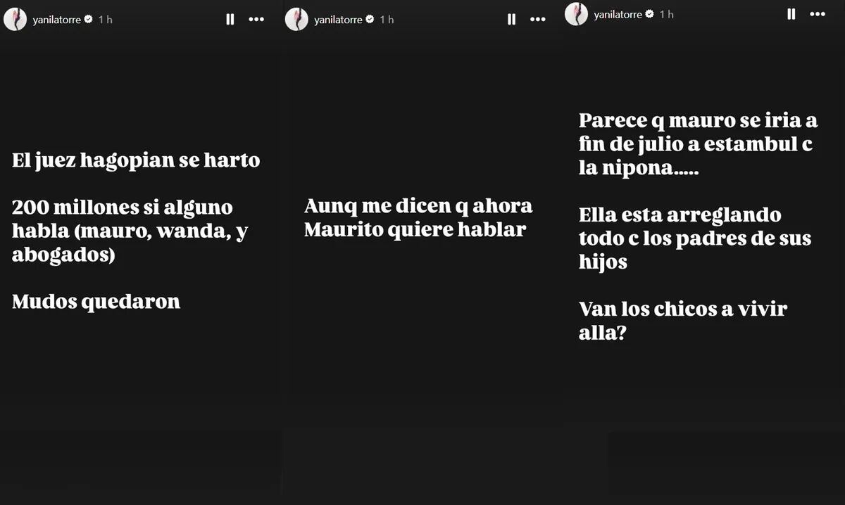 Yanina Latorre en Instagram. (Captura)