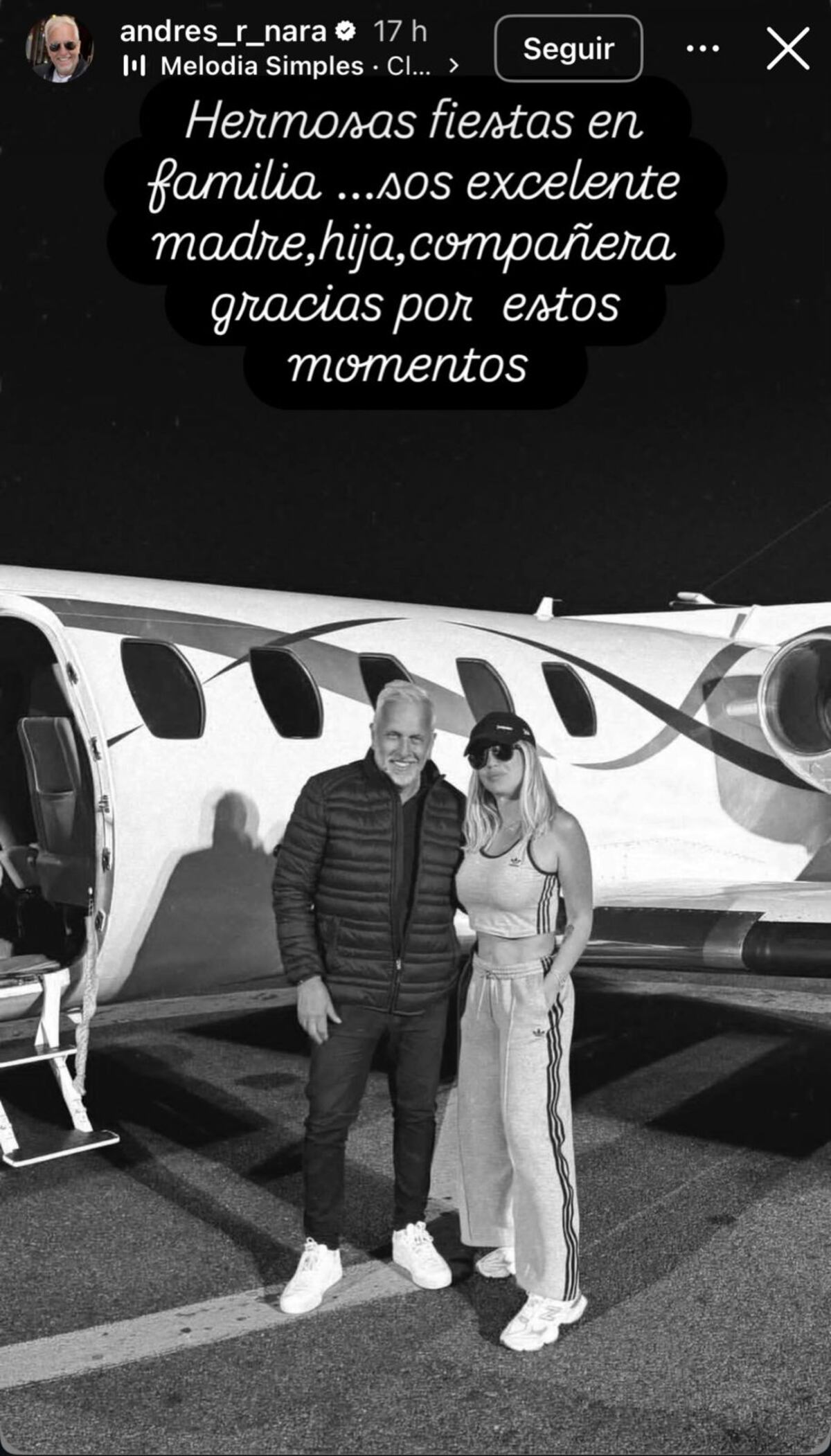 El mensaje de Andrés Nara a su hija